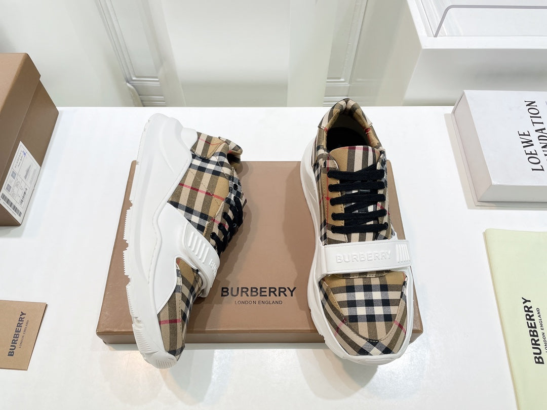 Burberry White Strap Sneakers