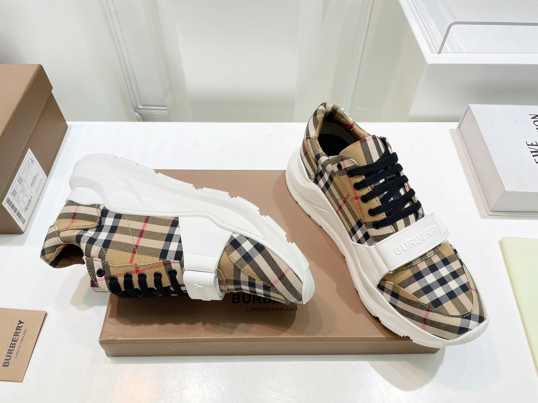 Burberry White Strap Sneakers