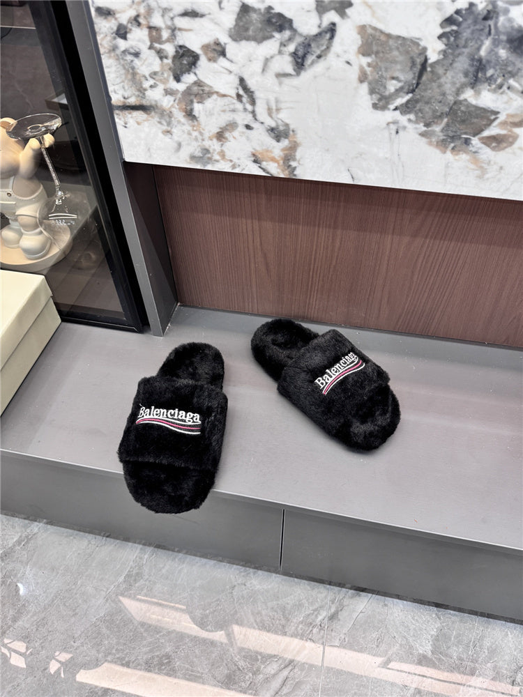 Balenciaga Fur Slides