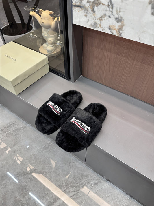 Balenciaga Fur Slides