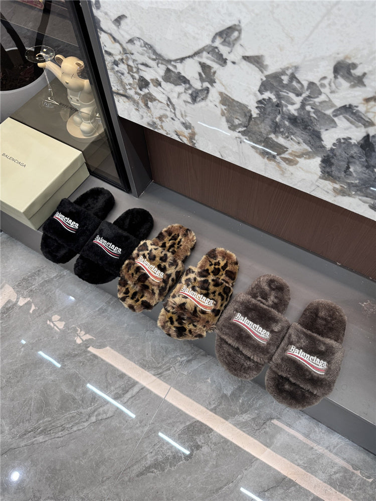 Balenciaga Fur Slides