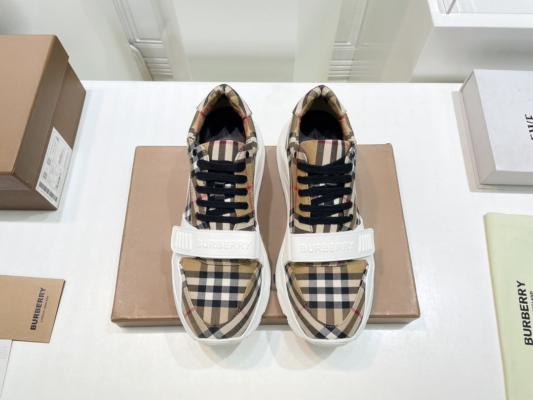 Burberry White Strap Sneakers