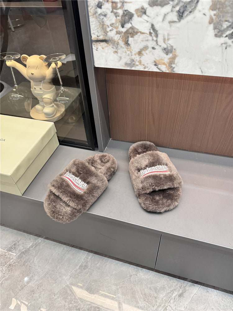 Balenciaga Fur Slides
