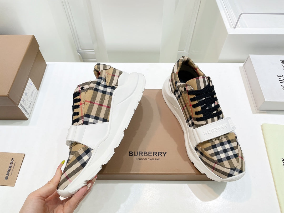 Burberry White Strap Sneakers