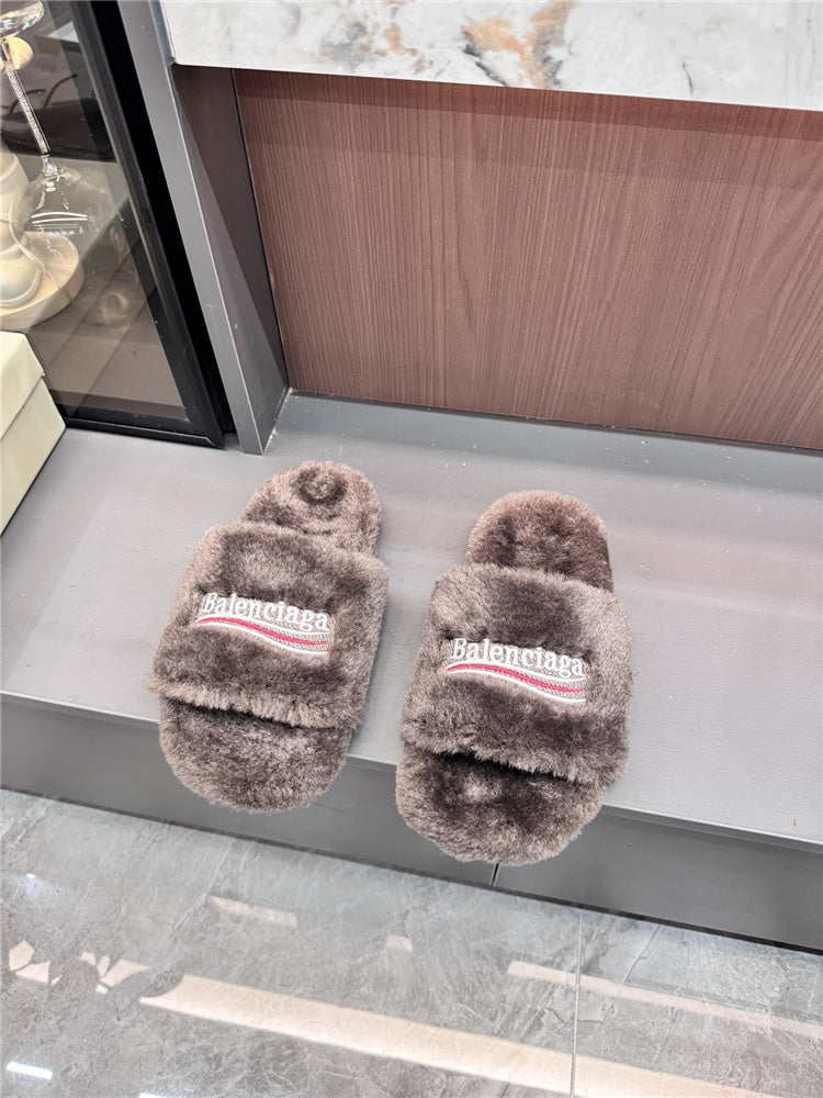 Balenciaga Fur Slides